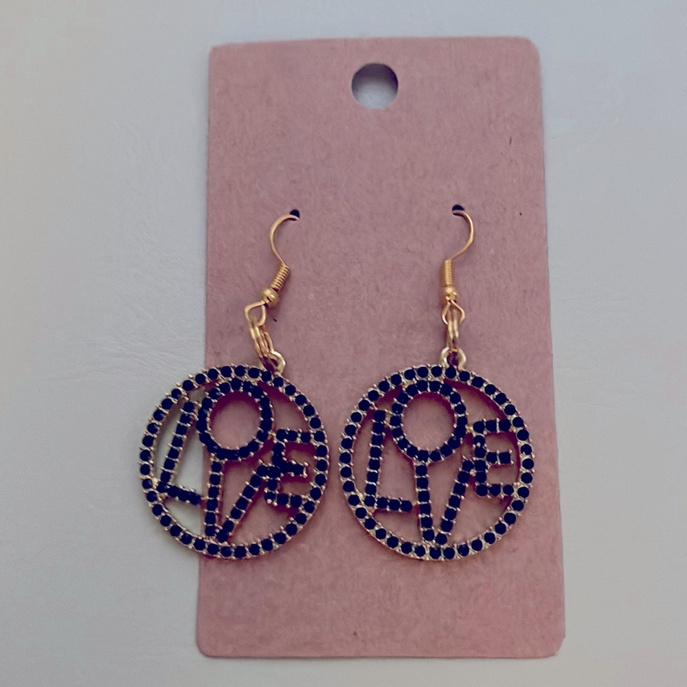 FabulouslyFitted | It’s All Love Onyx Rhinestone Earrings